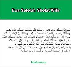 Teman teman yang senangi ada yang sudah pada hafal dalam melakukan bacaan niat sholat tahajud dengan benar. Doa Witir