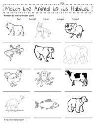 Match The Animals To Their Habitat Kindergarten Worksheets Animal Worksheets Kindergarten Worksheets Printable