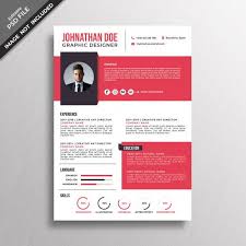 Modern Style Red Resume Template Design Curriculums Vitae Curriculums