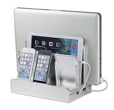Amazon Com Great Useful Stuff White Leatherette Multi Device Charging Station And Cord Organiz Multi Charging Station Phone Charging Station Charging Station