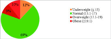 Pie Chart Showing The Overall Bmi Distribution For Children