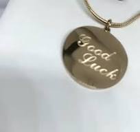 Wholesale Stainless Steel Engrave Coin Crystal Sun Necklace PVD Gold Plated  Round Evil Eyes Pendant Necklace