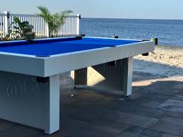 Custom Outdoor Pool Table Aluminum Construction 100 Waterproof Design Made In The Usa Century Billiards Outdoor Pool Table Dining Room Pool Table Pool Table