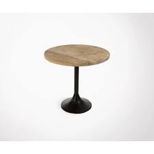 table de bar 65cm pied metal plateau bois brok plateau bois table ronde design table bar
