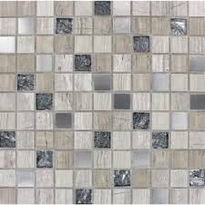 Castle Rock 12 In X 12 In Glass Metal Stone Mesh Mounted Mosaic Floor And Wall Tile 10 Sq Ft Case 1 Metal Mosaic Tiles Stone Mosaic Tile Mosaic Tiles