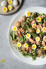Spring Potato Salad With Quail Eggs Spring Potato Healthy Eating Recipes Quail Eggs