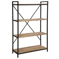 Contact us for bulk orders. Etagere Bibliotheque Style Industriel Edena Bois Et Metal 4 Etages 90x141x35cm