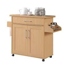 It's cool that those boxes pull out. Hodedah Wheeled Kitchen Dining Room Island Cart With Large Spice Rack And Towel Holder Beech Target