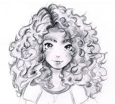 In this image, i am again showing the outline of the head for reference. Drawings Of Curly Hair Girls