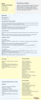 tableau developer resume sample