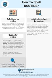 How To Spell Routine And How To Misspell It Too Spellcheck Net