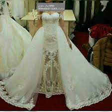 اجمل فساتين الزفاف والسهرة الجميلة والفخمة والسعر مناسب والجودة والدقة عال lace applique wedding dress long train wedding dress detachable train wedding dress