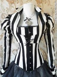 Black And White Striped Corset Black And White Striped Corset With Matching Mini Jacket Fashion Gothic Fashion Steampunk Clothing