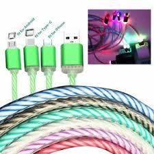Charger Data For Ios Type C Android Led Light Up Usb Sync Cable Charging Cord 1m Ebay