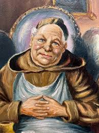 ÖLGEMÄLDE MÖNCH PORTRAIT Vesper Monogrammiert M. Spielmann £85.61