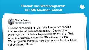Mit uns den erfolgreichen weg der vergangenen jahre weitergehen oder ungewisses ausprobieren? Thread Das Wahlprogramm Der Afd Sachsen Anhalt Twitterperlen