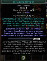 Spell Echo Support Poe Gem
