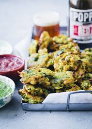 Crispy Pakora With Mint Sauce Rhubarb Chutney Green Kitchen Stories Vegetable Pakora Pakora Recipes Rhubarb Chutney
