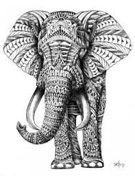 Abstract Black And White Animal Drawings Zentangle Patterns Ideas Elephant Print Art Elephant Art Elephant