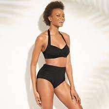 Women S Full Coverage Ruched High Waist Bikini Bottom Kona Sol Black Xs High Waisted Bikini Bottoms Bikinis High Waisted Bikini