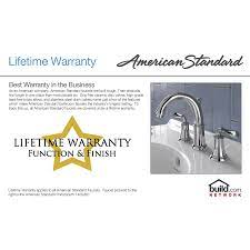 American standard gives a lifetime warranty to this faucet. American Standard 2175 504 002 Polished Chrome Colony Centerset Bathroom Faucet Without Drain Faucetdirect Com