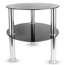 French provincial style round glass coffee table euc. Small Round Glass 2 Tier Table M W Black Maison White