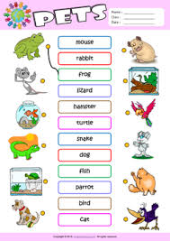 Pets Esl Matching Exercise Worksheet For Kids English Worksheets For Kids Learning English For Kids Worksheets For Kids