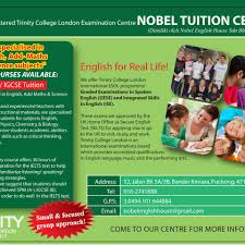 Our teachers know how to have a great time with your child and they also know how to take their role in the centre seriously. Nobel Tuition Centre Updated Their Nobel Tuition Centre
