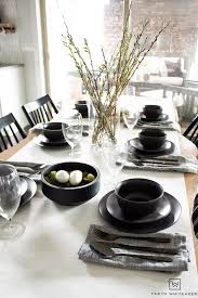 Black And White Minimalistic Easter Table Table Settings Everyday Dinner Table Decor Dinner Table Setting