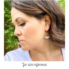 Half Circle Clay Statement Earring, Black and Gold Clay Drop Earring,  Modern Lightweight Clay Earring, Light Shine Jewelry