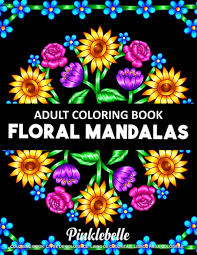 Woman with flowers coloring page. Floral Mandalas Adult Coloring Books For Women Featuring Beautiful Mandala Flowers Coloring Pages For Adults Relaxation Pinklebelle 9798576978137 Amazon Com Books