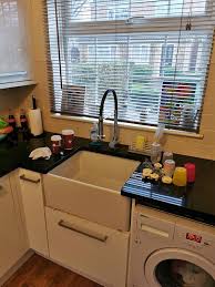 Fireclay or ceramic sinks are constructed by molding ceramic clay into sink shape and letting it dry at high temperature for 40 hours. Cooke Lewis Chadwick White Ceramic 1 Bowl Sink Diy At B Q