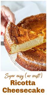 Orange Ricotta Cheesecake No Crust Recipe Ricotta Cheesecake Cheesecake Recipes Baked Ricotta
