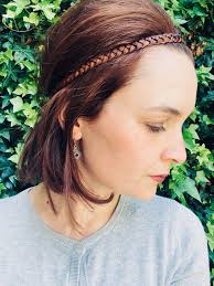 Headband Hairband Leather Cognac