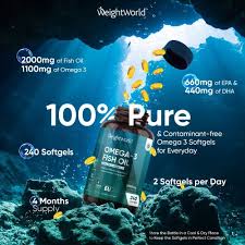 Omega 3 Fish Oil | 2000mg 240 Softgels (4-Month Supply) | WeightWorld