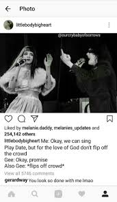 if melanie went on the taste of chaos tour with mcr tbh emo band memes mcr memes emo music