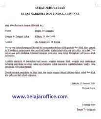 Dalam bentuknya jika disebutkan secara lisan pernyataan sulit untuk dapat dibuktikan kecuali bila ada saksi. Contoh Surat Pernyataan Bebas Narkoba Dan Tindak Kriminal Pribadi Belajar Office