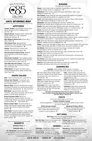 Pay attention that branding iron opening and closing hours may vary on weekdays, sundays, and holidays. Branding Iron Menu