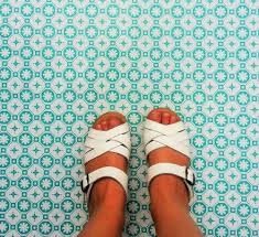Turquoise White Vinyl Floor Tiles Bali 19 99 Per M2 Retro Funky Patterned Vinyl Flooring Vinyl Flooring Uk White Vinyl Flooring