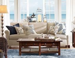 Pottery Barn Living Room Ideas Benchwright Coffee Table Rustic Mahogany Stain Knotted Ocean Coastal Living Rooms Home Decor Pottery Barn Living Room
