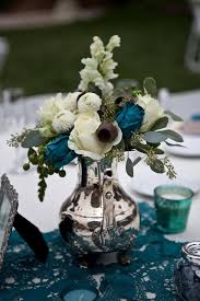 Dark teal blue roses, set of 6 paper flowers, 3 inch blossoms, bridal shower decor, wedding reception table centerpiece ideas alwaysinblossom 5 out of 5 stars (993). Beautiful Turquoise Wedding Teal Centerpieces Teal Wedding