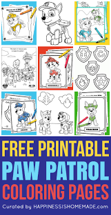 Created by a canadian team, paw patrol first aired on nickelodeon in the usa on august, 2013. Free Paw Patrol Coloring Pages Happiness Is Homemade