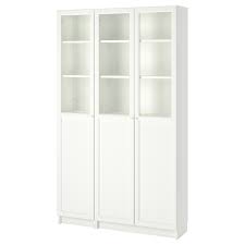 Wardrobe with 3 doors117x176 cm. Billy Oxberg Bookcase With Panel Glass Doors White Glass Ikea