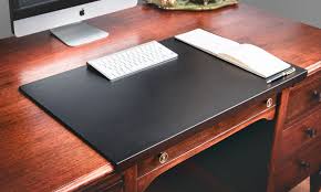 Black Leather 30 X 19 Desk Mat With Fixation Lip Leather Desk Pad Leather Desk Desk Mat