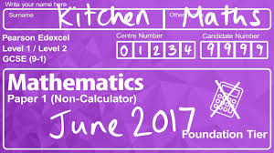 Edexcel Gcse Maths Foundation 9 1 May June 2017 Paper 1 Complete Paper With Easy Navigation