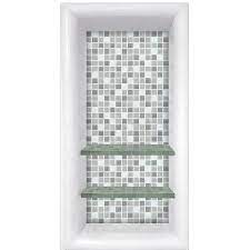 Get the best deals on bathroom shower shelves. Mosaic Stone Or Wood Accent Vertical Shampoo Shelf American Bath Factory