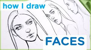 In the same pattern draw outline of the head and the partition. How To Draw A Female Face Art Tutorial My Sketching Technique Youtube