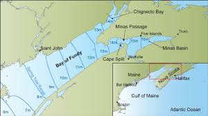 map of the gulf of maine and bay of fundy showing spring