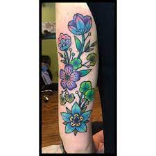 Based On Flowers From Lydia S Parents Garden Back Home In England Jennifertroktattoos Flower Floral Tattoo Flow Tattoos Flower Tattoo Tattoo Artists