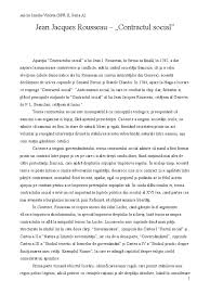 Inegală şi contradictorie, posteritatea sa cunoaşte ipostaze opuse: Jean J Rousseau Contractul Social